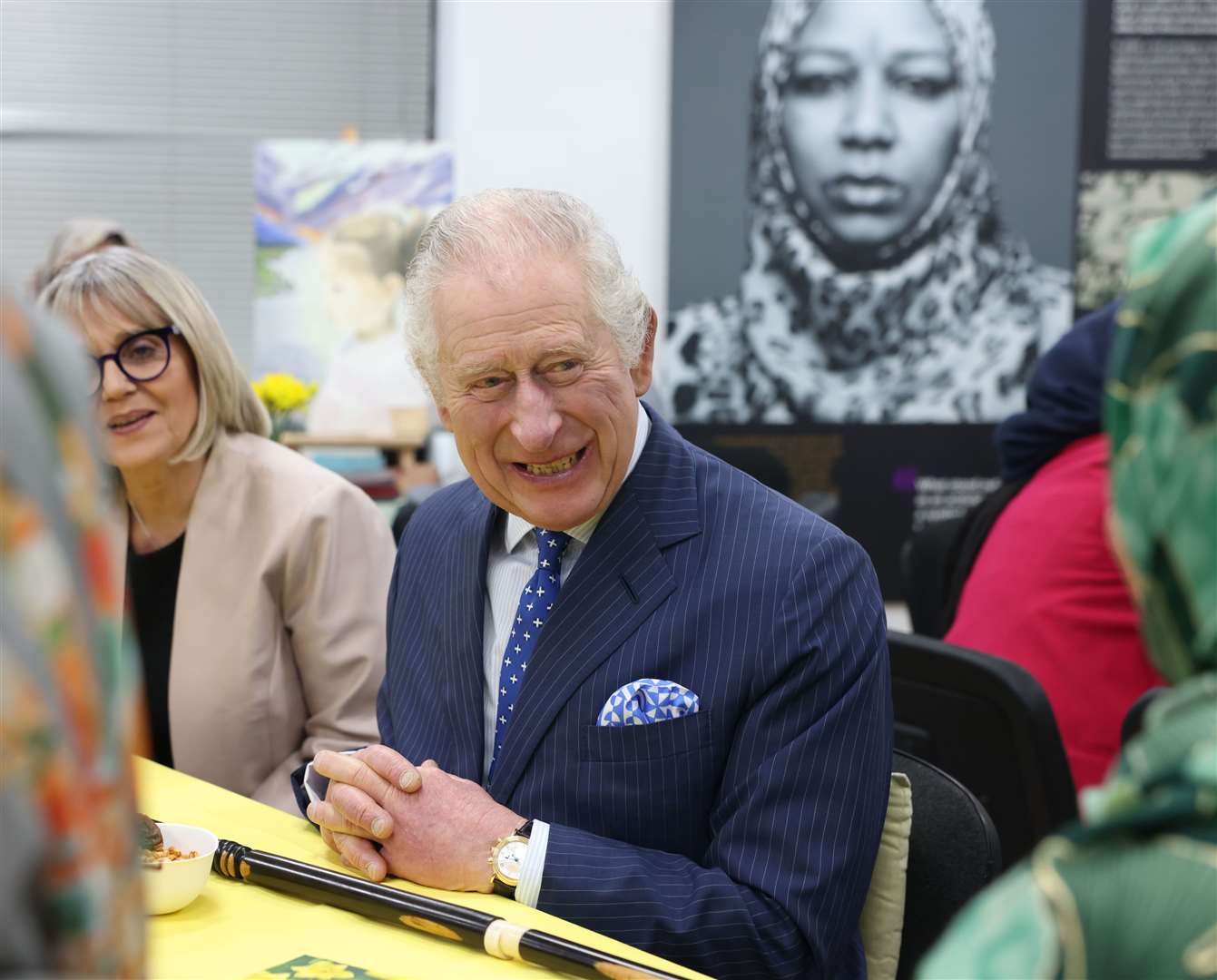 The King joins members of the Sudanese community at a reception in London (PA)