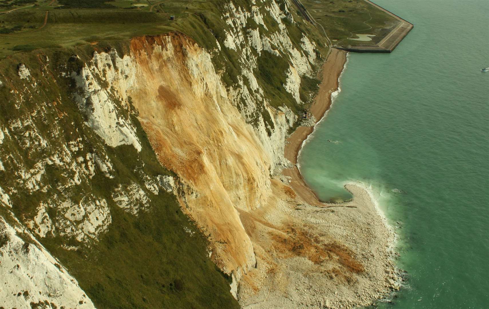 Another landslide at the Dover cliffs, pictured in 2018. Picture: Geoff Hall