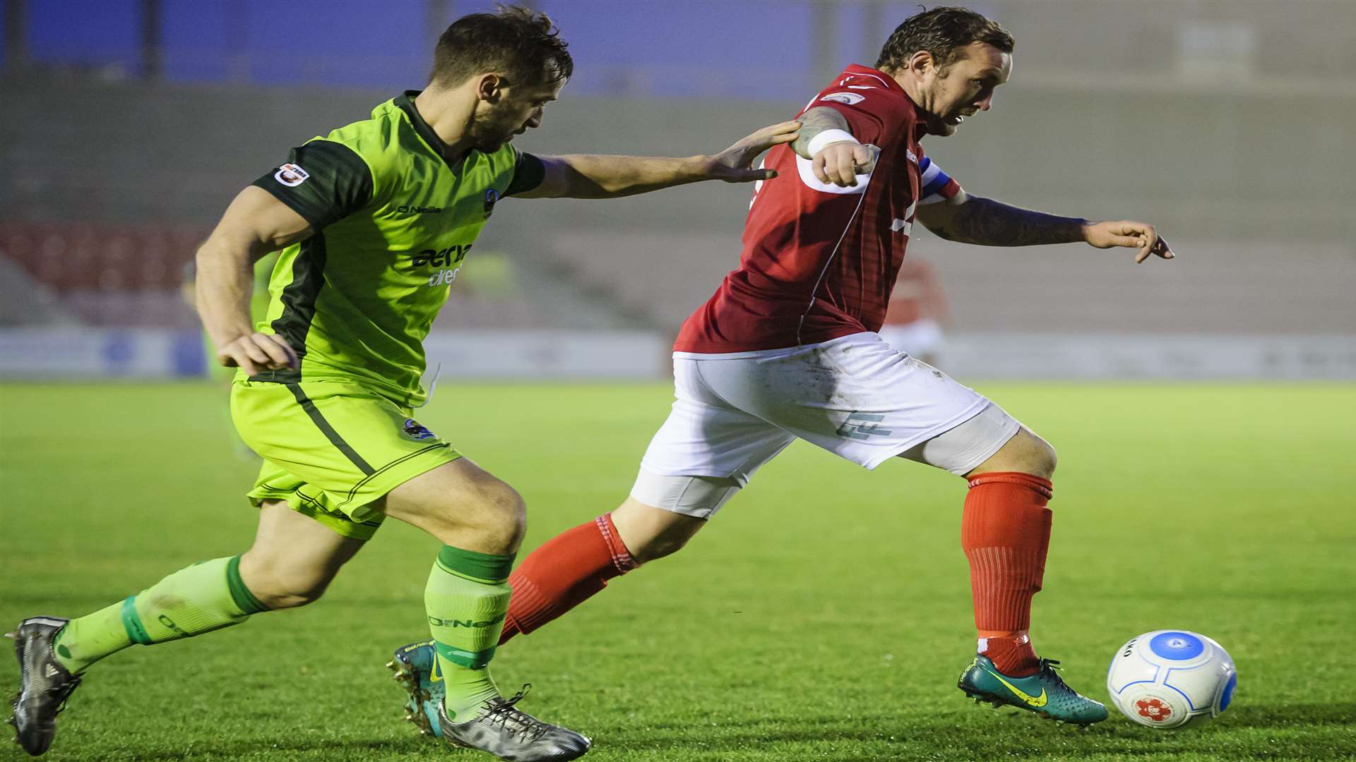 Fleet skipper Danny Kedwell on the ball against Gosport. Picture: Andy Payton