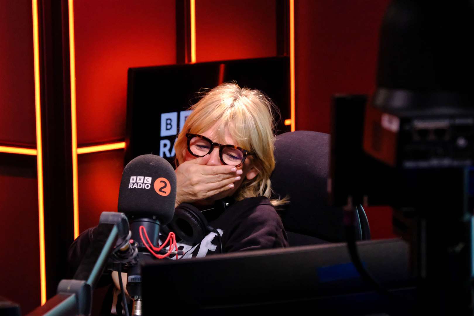 Zoe Ball, pictured, presenting her last show on BBC Radio 2 breakfast show, which she has hosted for six years. (BBC)