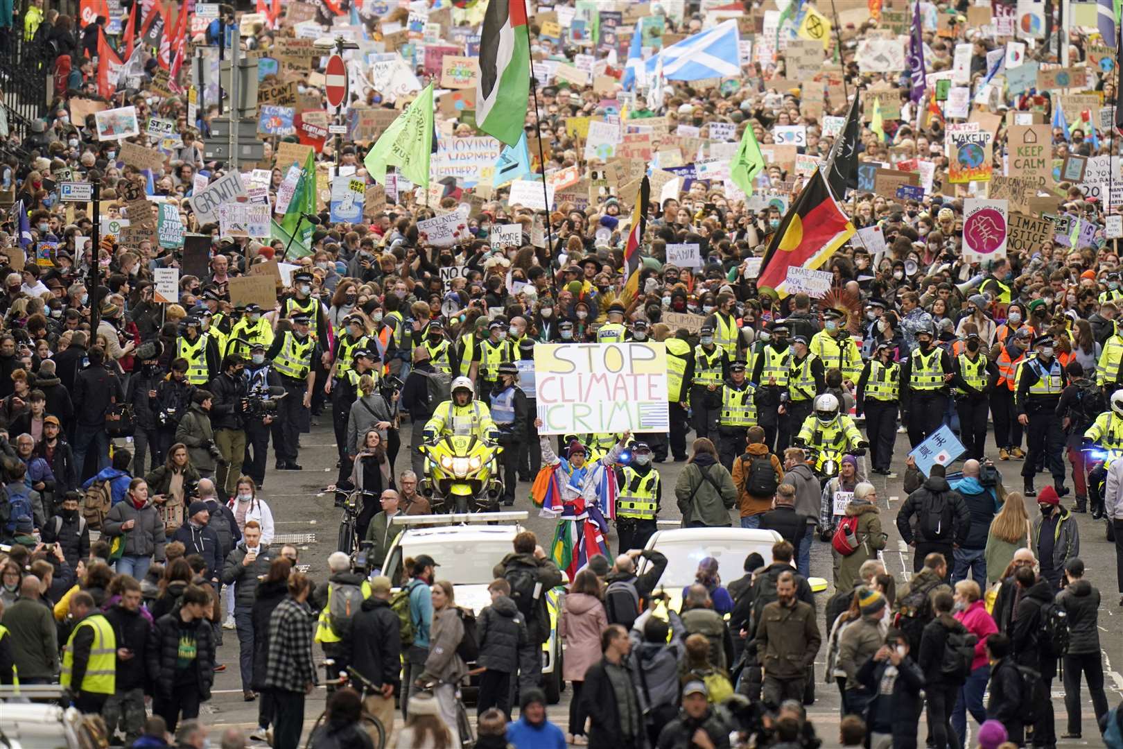 Demonstrators marched through the centre of Glasgow (Danny Lawson/PA)