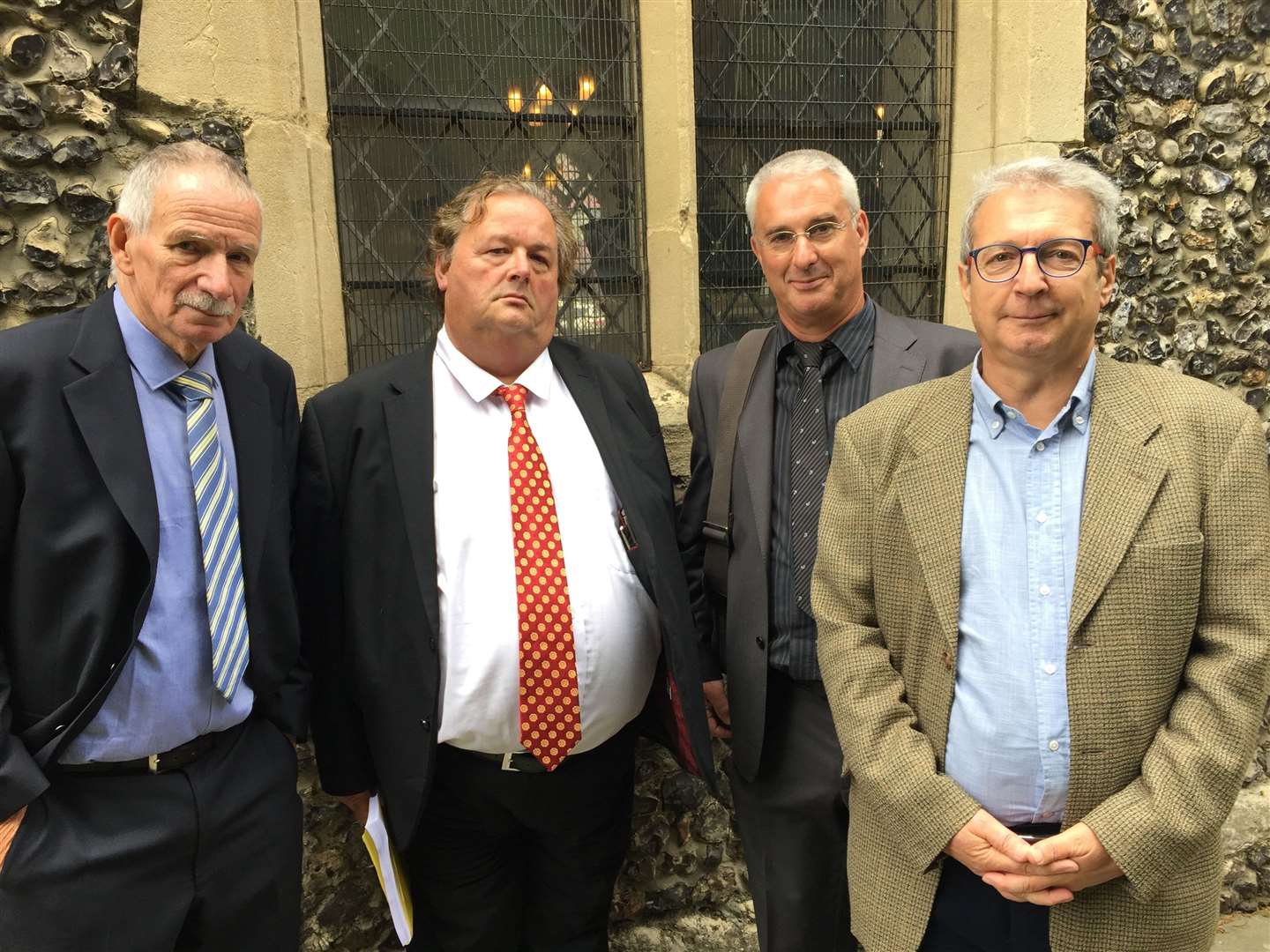 From left to right, residents Dr Robert Jackson, Mark Boardman, Steven Barrow and Gerard Jakamavicius outside the planning inquiry