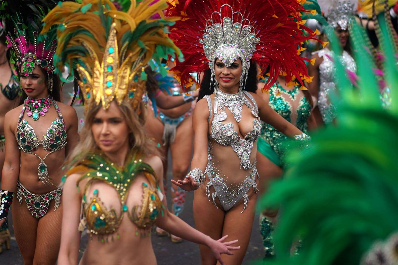 Samba dancers at Notting Hill Carnival which police said had been largely positive and good natured (Victoria Jones/PA)