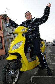 Julie Willis, of Alexandra Road, Sheerness, with her green electric-powered bicycle