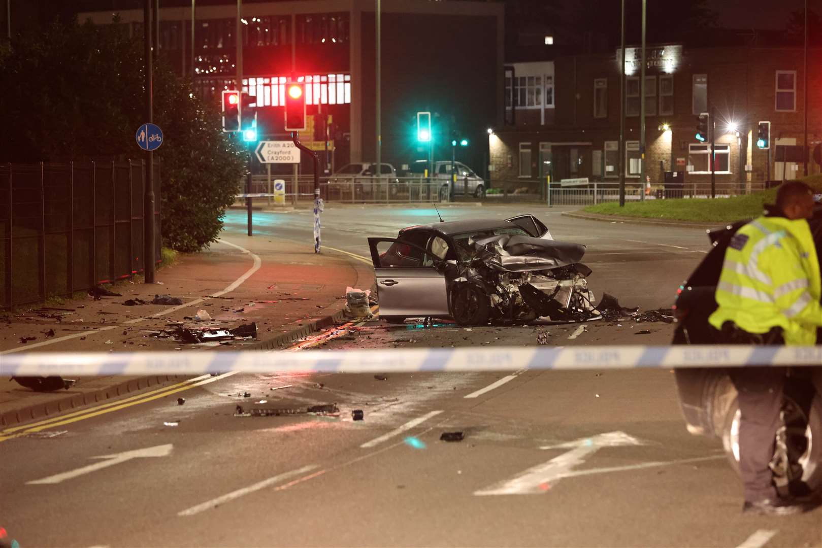 A police chase in Crayford ended in a crash. Picture: UKNIP