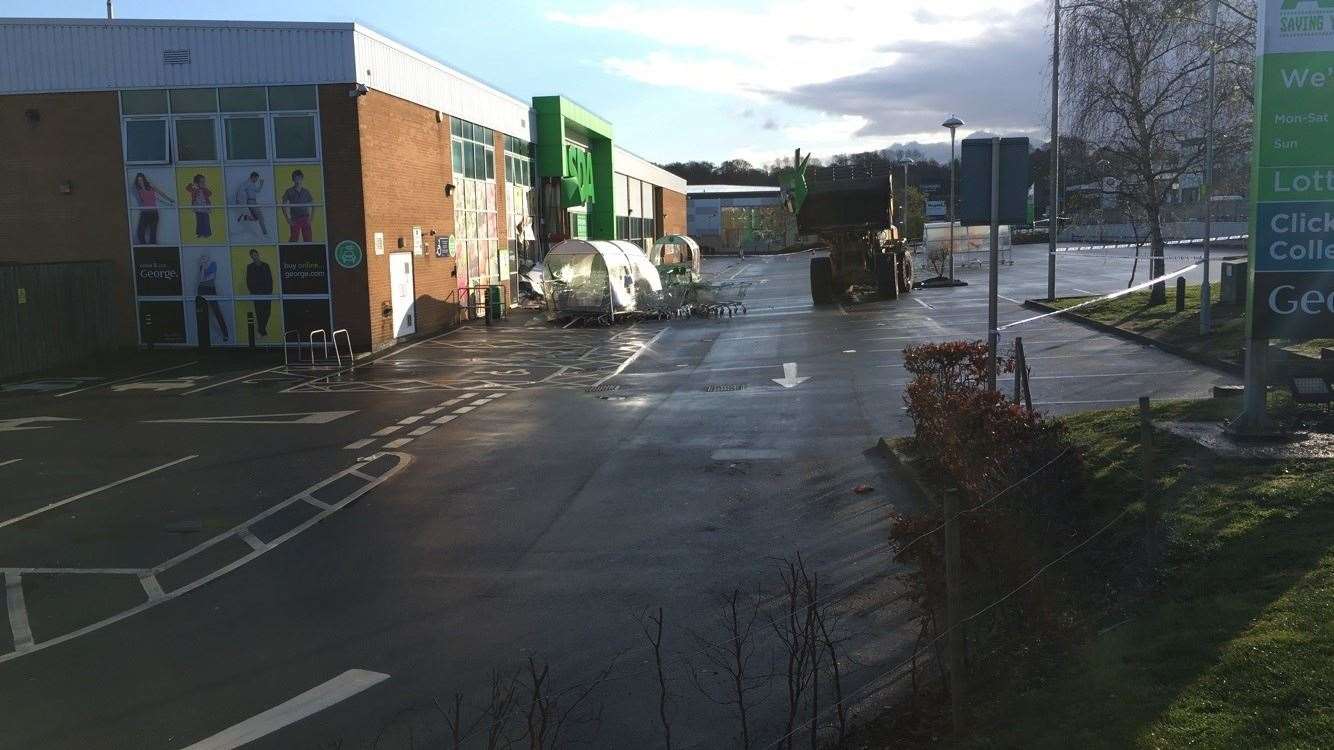 The scene outside the Asda in Longfield Road, Tunbridge Wells