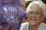 Win Fridd celebrates her birthday. Picture: John Wardley