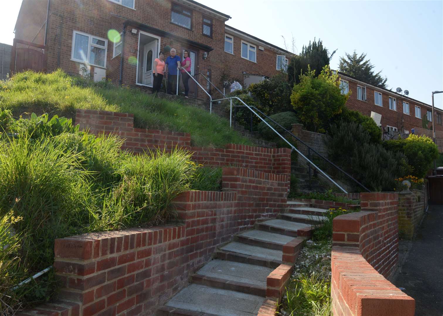 The steps to his home in Limetree Close. Picture: Chris Davey
