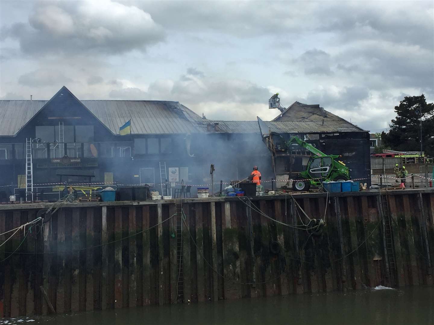 A digger is brought in to help