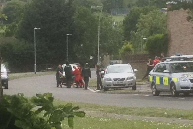 Paramedics at the scene. Picture: Martin Squirrell