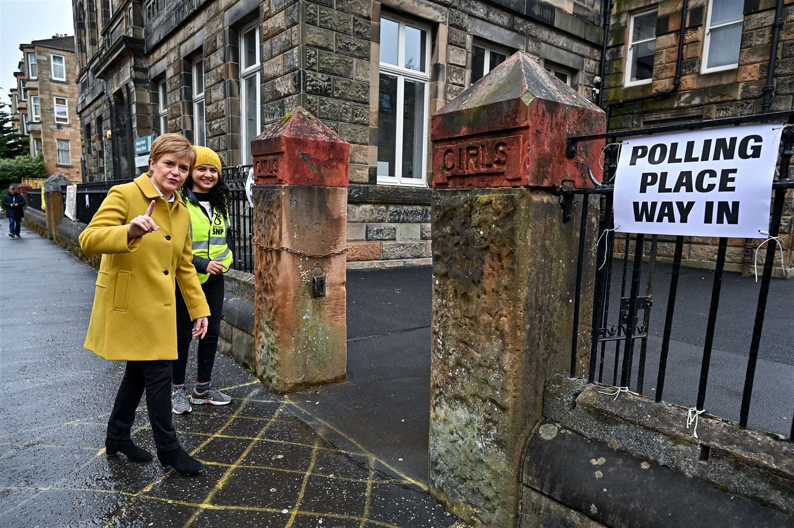 Nicola Sturgeon and candidate Roza Salih in Govanhill, Glasgow (Jeff J Mitchell/PA)