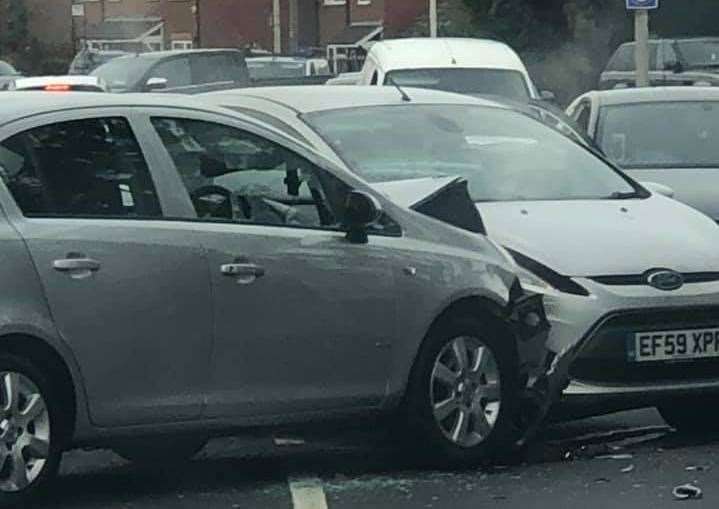 Cars were damaged in the incident Walderslade Road