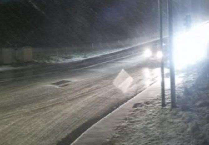 It is snowing in Folkestone this evening. Picture: KCC