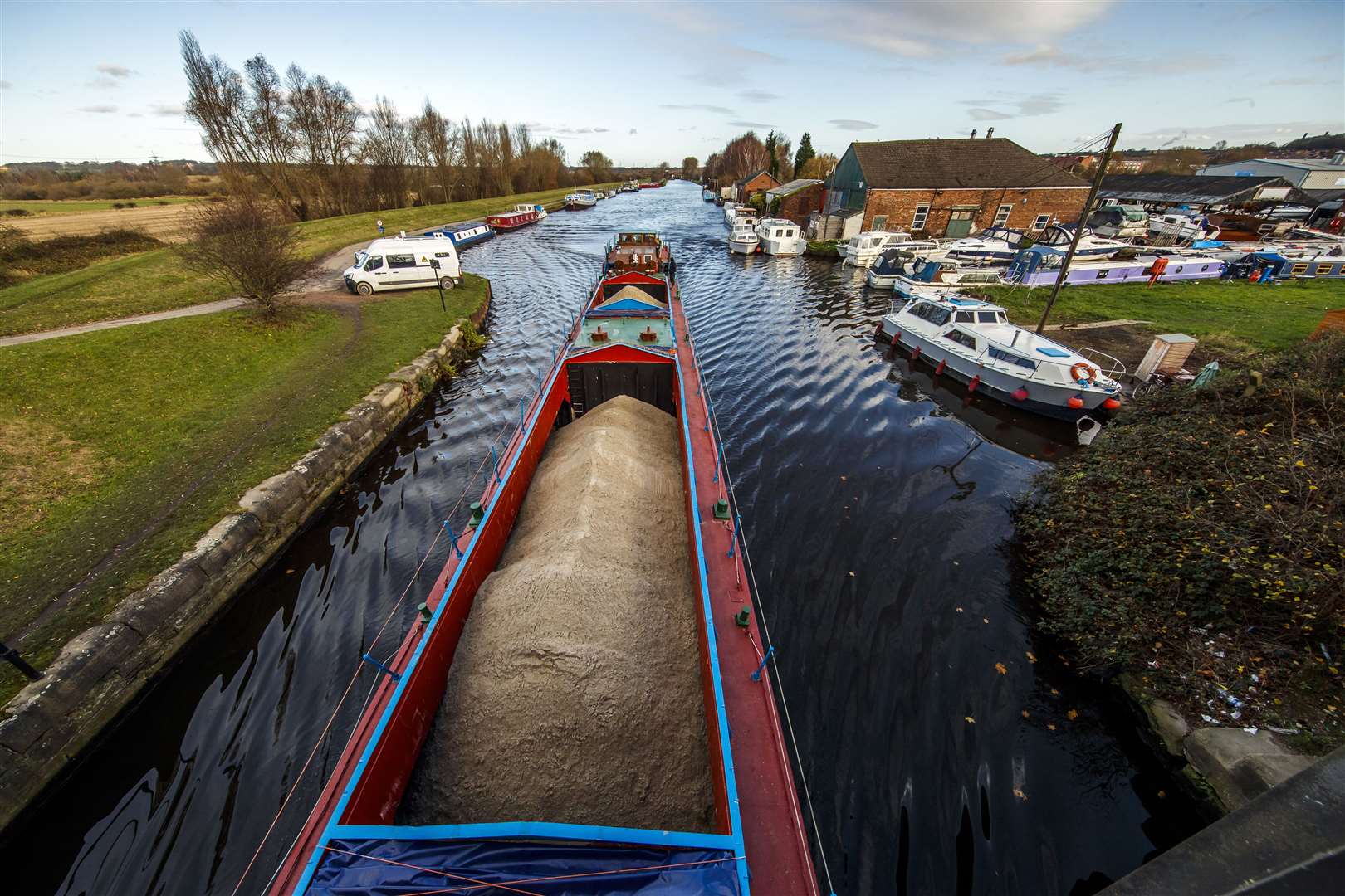 Each barge can take the same load as 18 big trucks (Danny Lawson/PA)