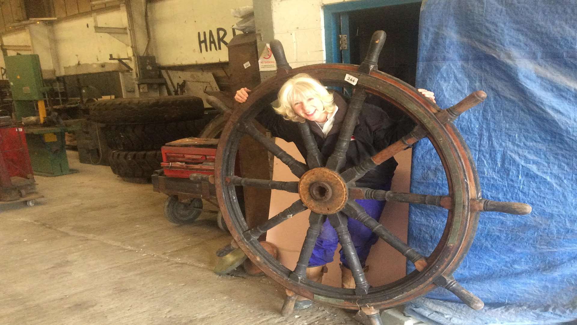 The ship's wheel is six-foot in diameter