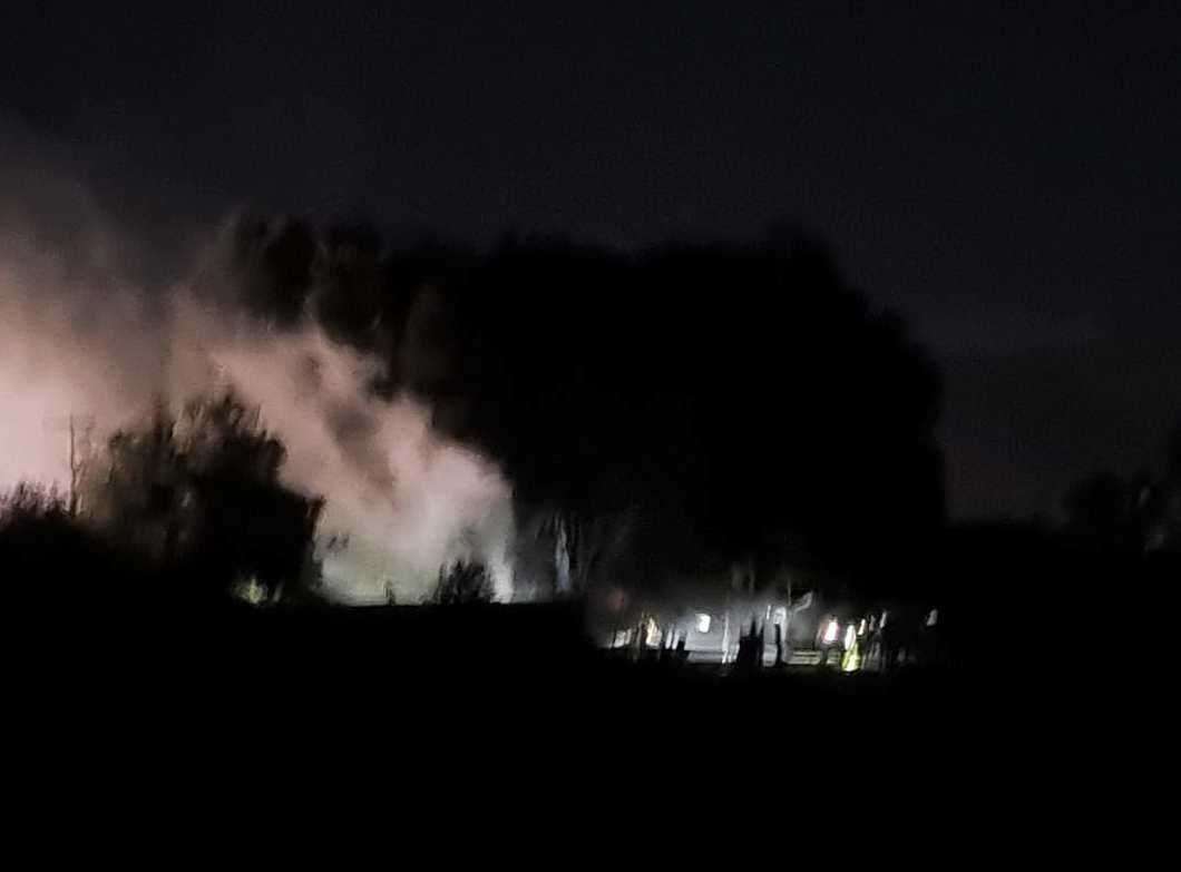 Smoke poured from the stables in Worth, near Deal, after they were set on fire by Paul Goodwin