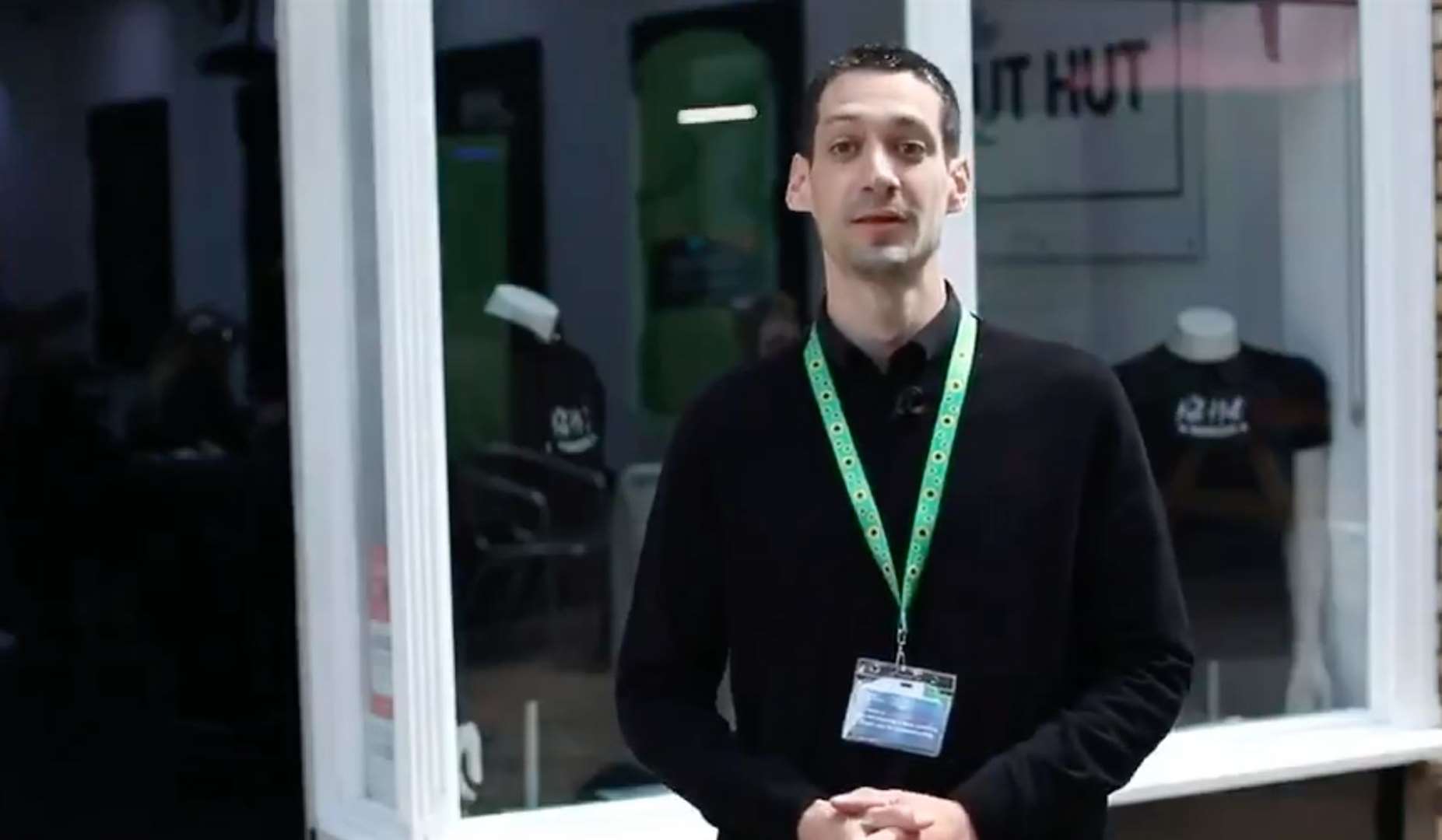 Ishmael Lloyd volunteers at the Kut Hut in Copperfields Shopping Centre. Picture: Dartford Borough Council