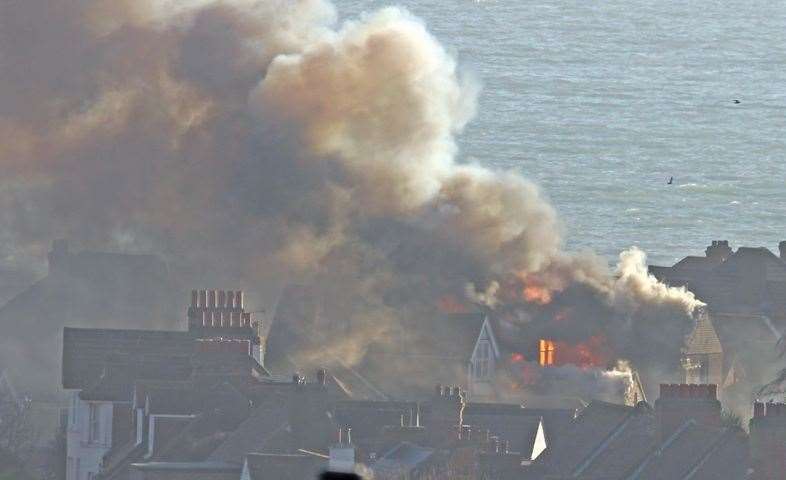 Three houses caught alight on Monday. Photo: Nigel Scutt