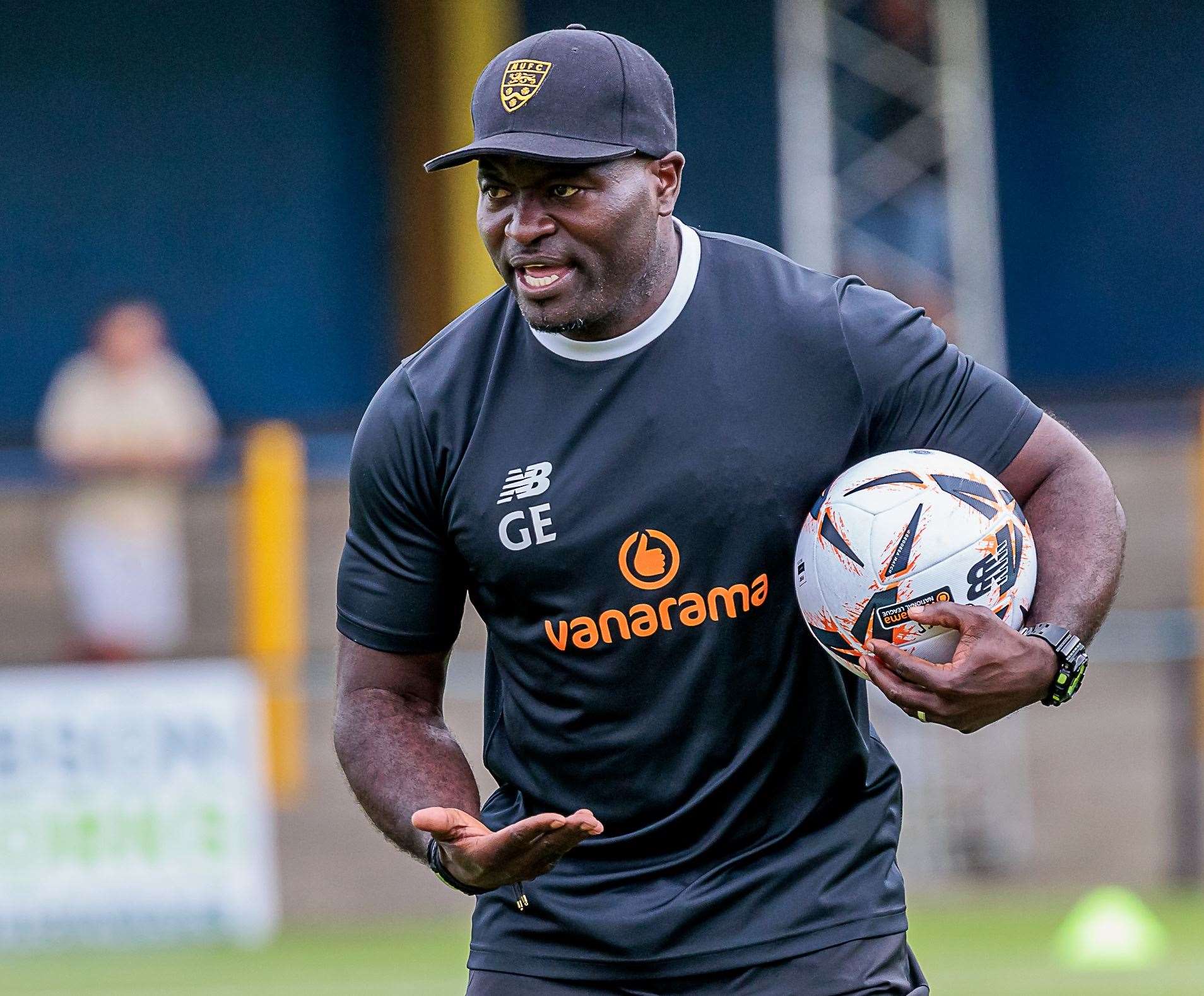 Maidstone manager George Elokobi - will rotate his pack for tonight’s Kent Senior Cup trip to Welling. Picture: Helen Cooper