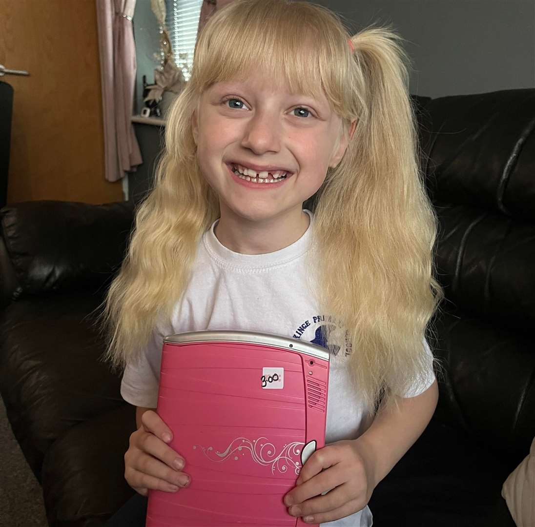 Thea Farrant, seven, with her secret diary. Picture: Cara Farrant