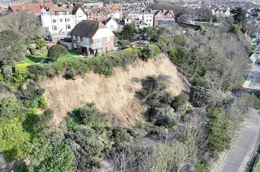 The clifftop house above the Road of Remembrance in Folkestone. Picture: KCC