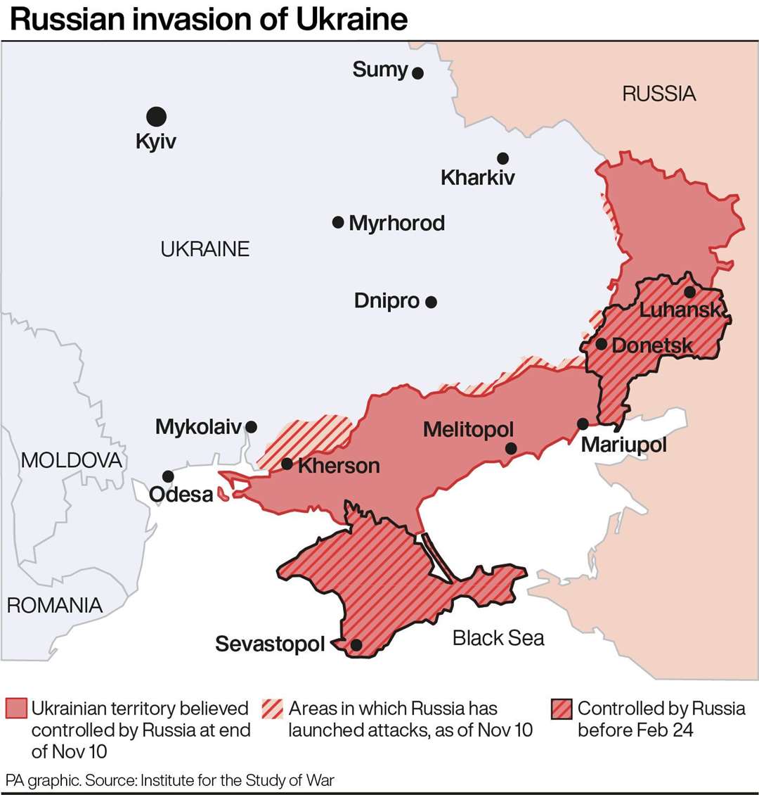 Russian invasion of Ukraine (PA Graphics)