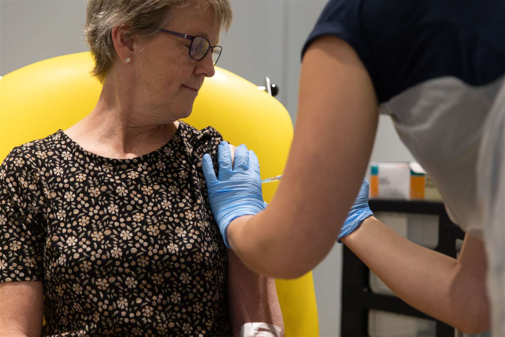 A volunteer being administered the Oxford AstraZeneca coronavirus vaccine (John Cairns/University of Oxford)