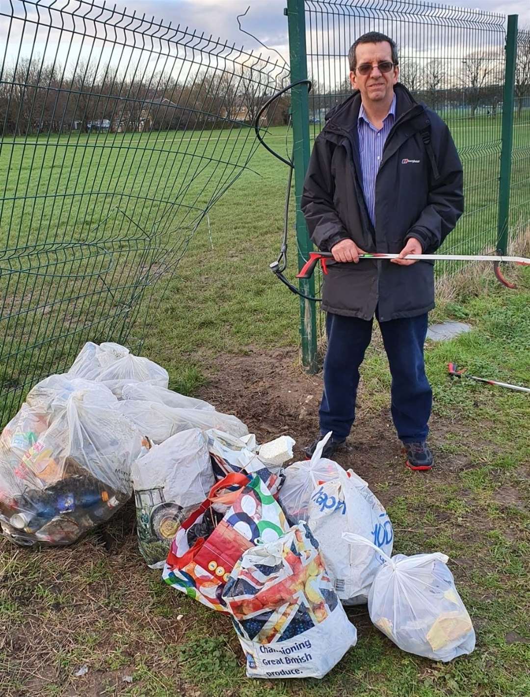 Barry tackled the litter issue around the Great Lines area in Gillingham. Picture: Barry Knight