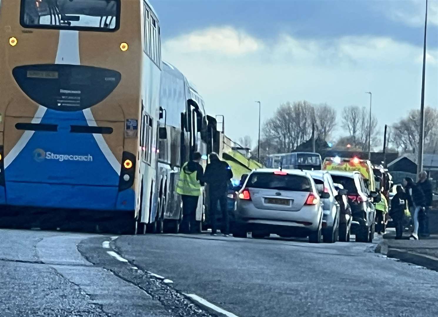 The A259 Hythe Road is closed in both directions due to a "major crash". Picture: Steve Salter