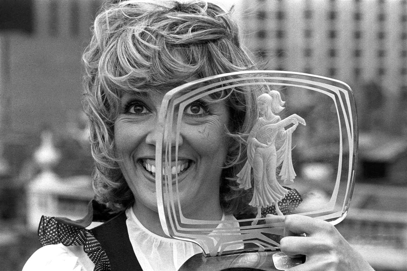 Esther Rantzen with her Female Personality of the Year award from the Royal Television Society (PA)