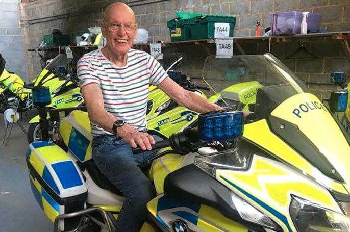 Terry Friday on the latest police bike. PIcture: KAMG