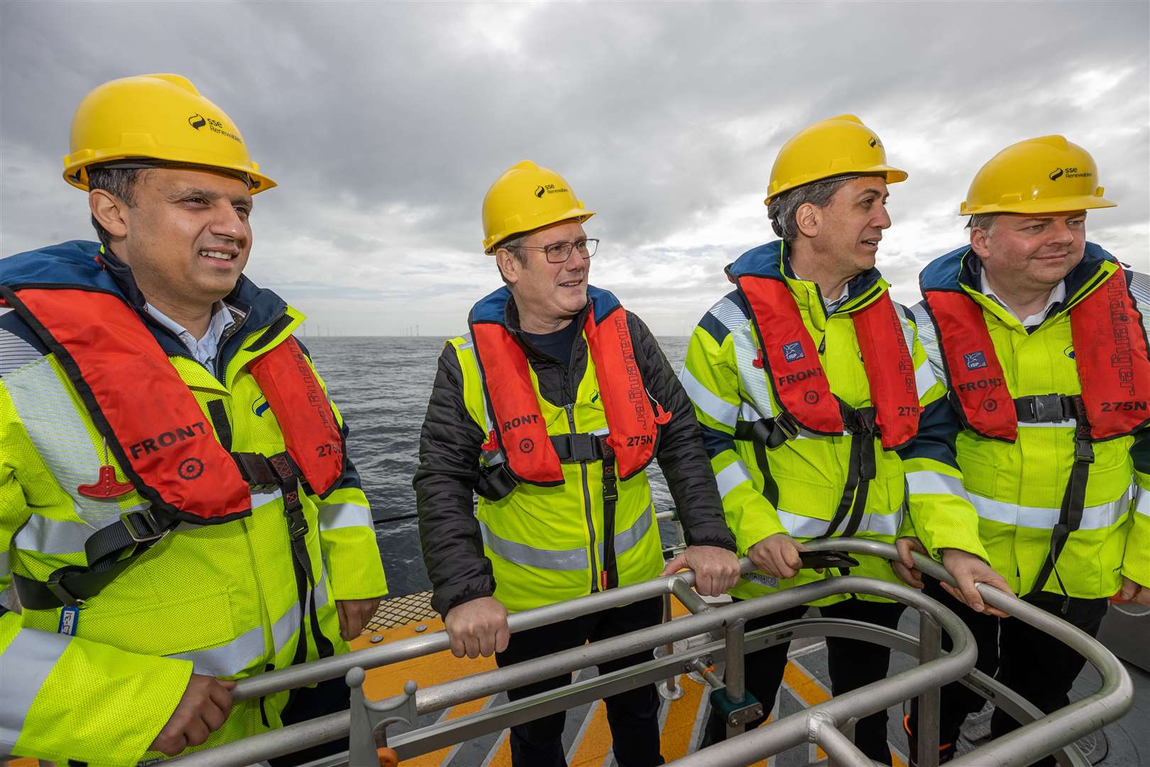 Sir Keir Starmer visits the Beatrice wind farm off the Caithness coast (Paul Campbell/PA)