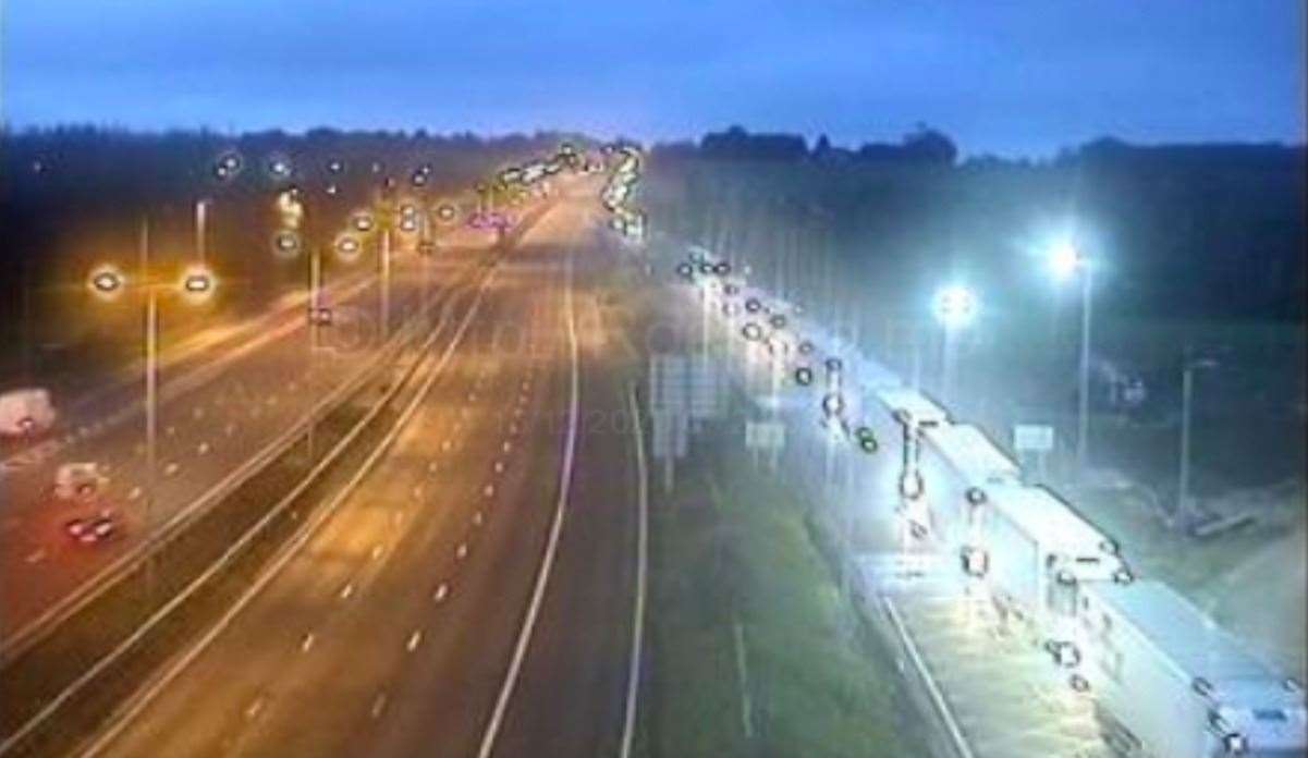 Traffic is building on the M20. Photo: Highways England