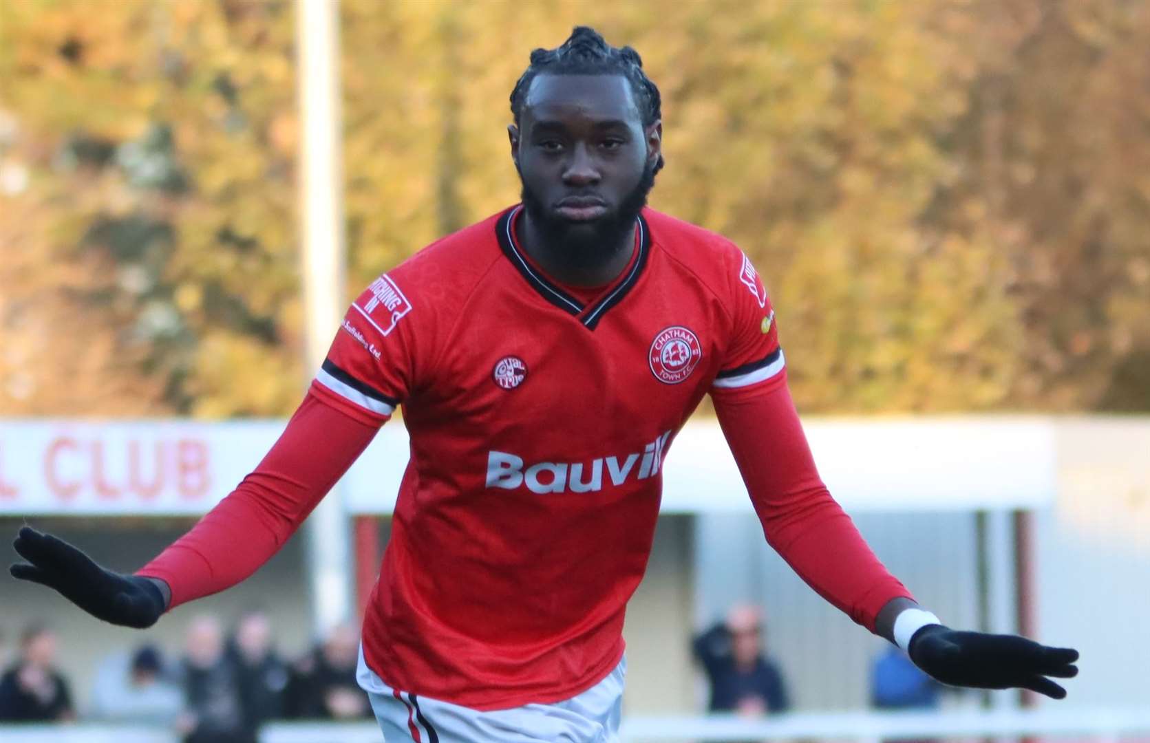 Jamie Yila scored as Chatham enjoyed a strong first half but Dartford hit back to win 3-1 Picture: Max English (@max_ePhotos)