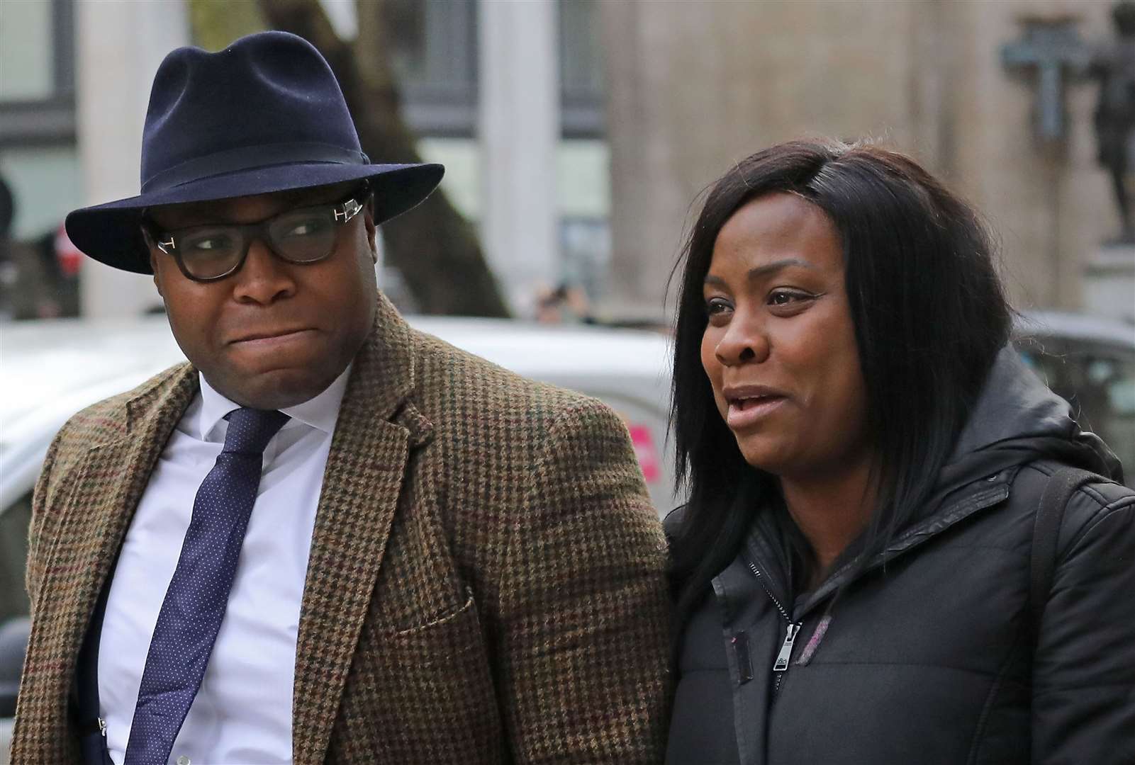 Isaiah Haastrup’s father, Lanre Haastrup, and mother, Takesha Thomas (Philip Toscano/PA)