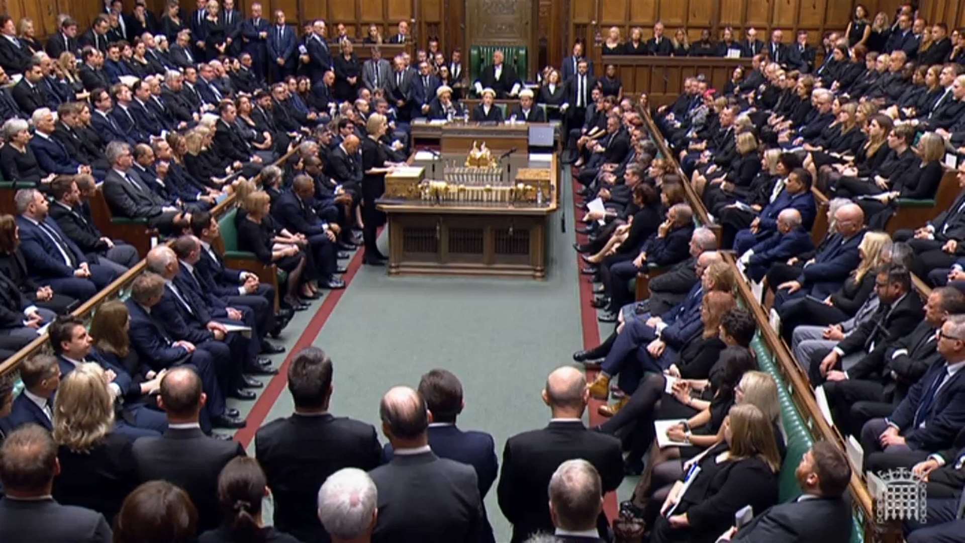 Prime Minister Liz Truss reading a tribute out in the House of Commons (House of Commons/PA)