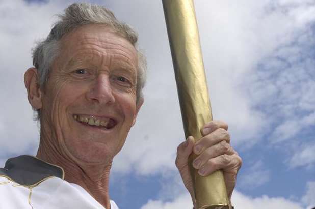 Graham Cooper getting into practice ahead of the torch bearing