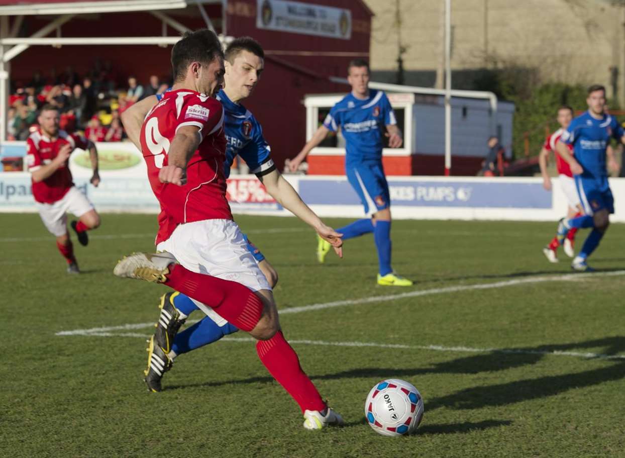 Michael West playing for Ebbsfleet against Hayes & Yeading in March 2014 Picture: Andy Payton