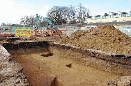 Building work that is taking place at the Queen Elizabeth School, Abbey Place, Faversham, to build a new sixth form centre.