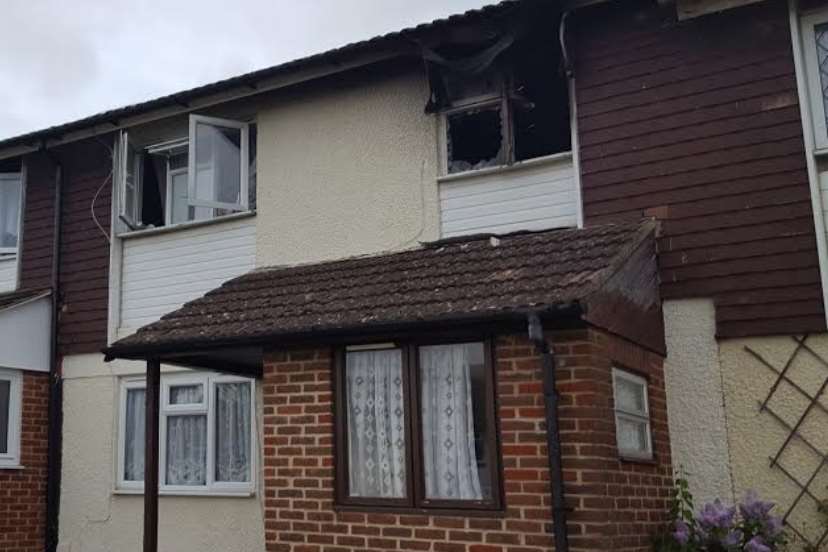 The scene of the fire in Lynsted Close, Stanhope.