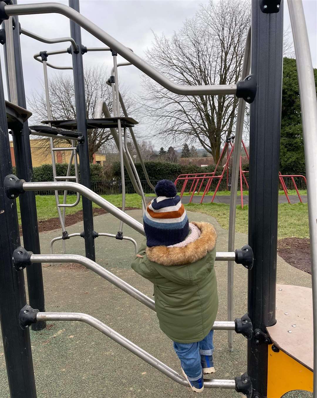 "He can’t reach the next level! Frustration all around." Sarah Yockney says her grandson struggles to use the equipment. Picture: Sarah Yockney