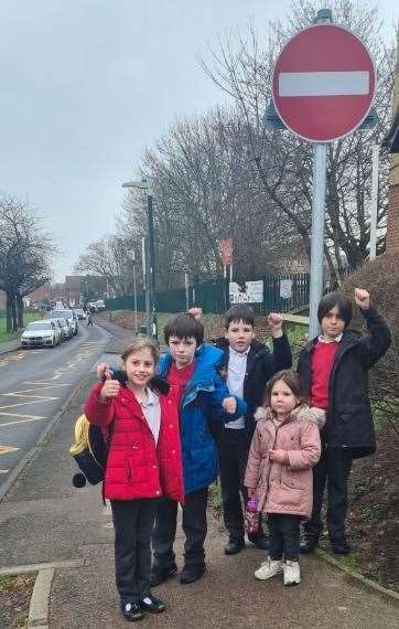 From left, Temple Hill pupils Isla, Ryan, Mason, Thea and Ryan