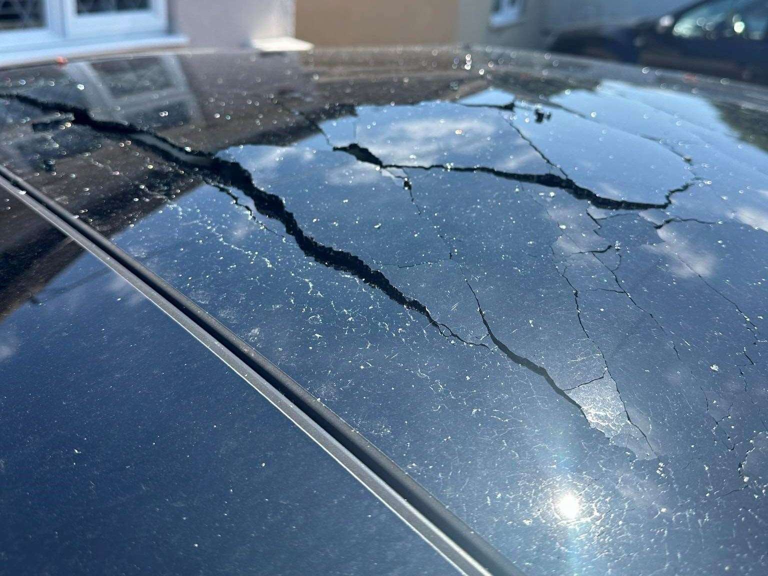 Chanice Crystal Dawson from Ramsgate says she is petrified to drive her car after the sunroof randomly smashed. Picture: Chanice Crystal Dawson