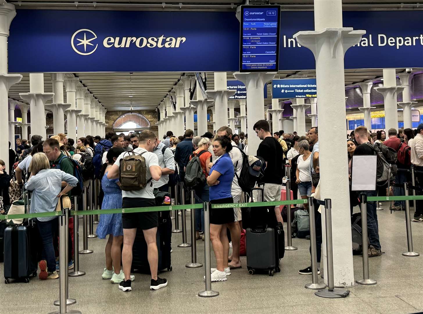 Passengers at the Eurostar terminal at St Pancras station in central London (Lucy North/PA)