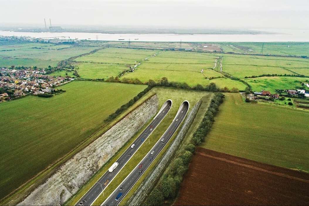 The original artist's impression of the proposed tunnel at Option C of the Lower Thames Crossing