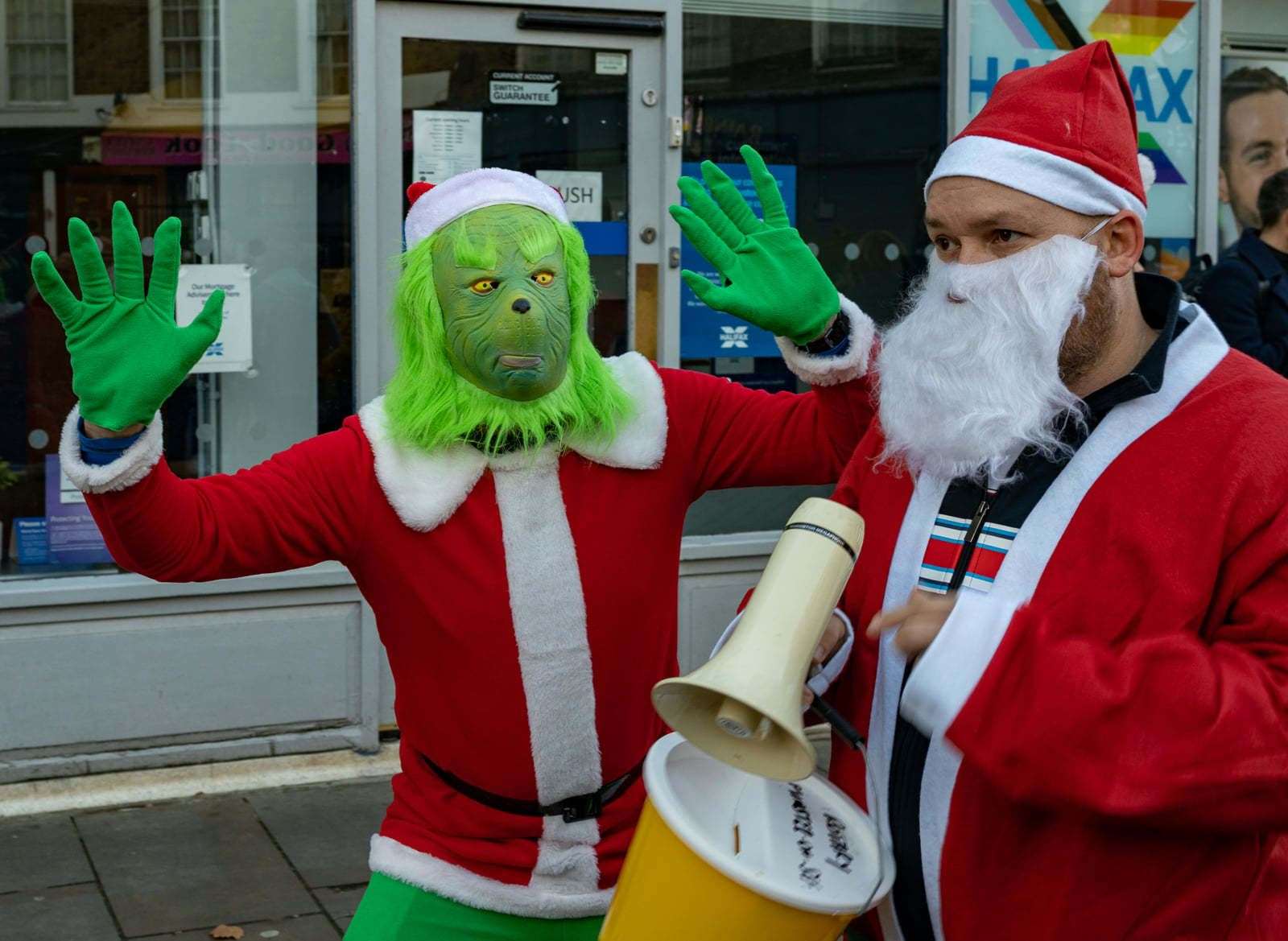 When Santa met The Grinch in Sheerness thanks to Minster-on-Sea Rotary Club. Picture: Henry Slack