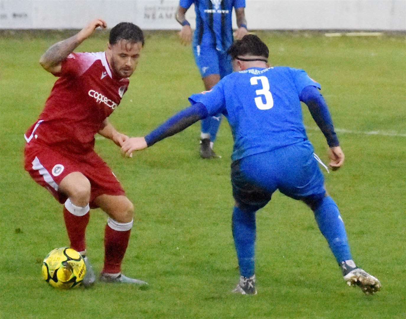 Hythe Town striker Danny Parish, left. Picture: Randolph File