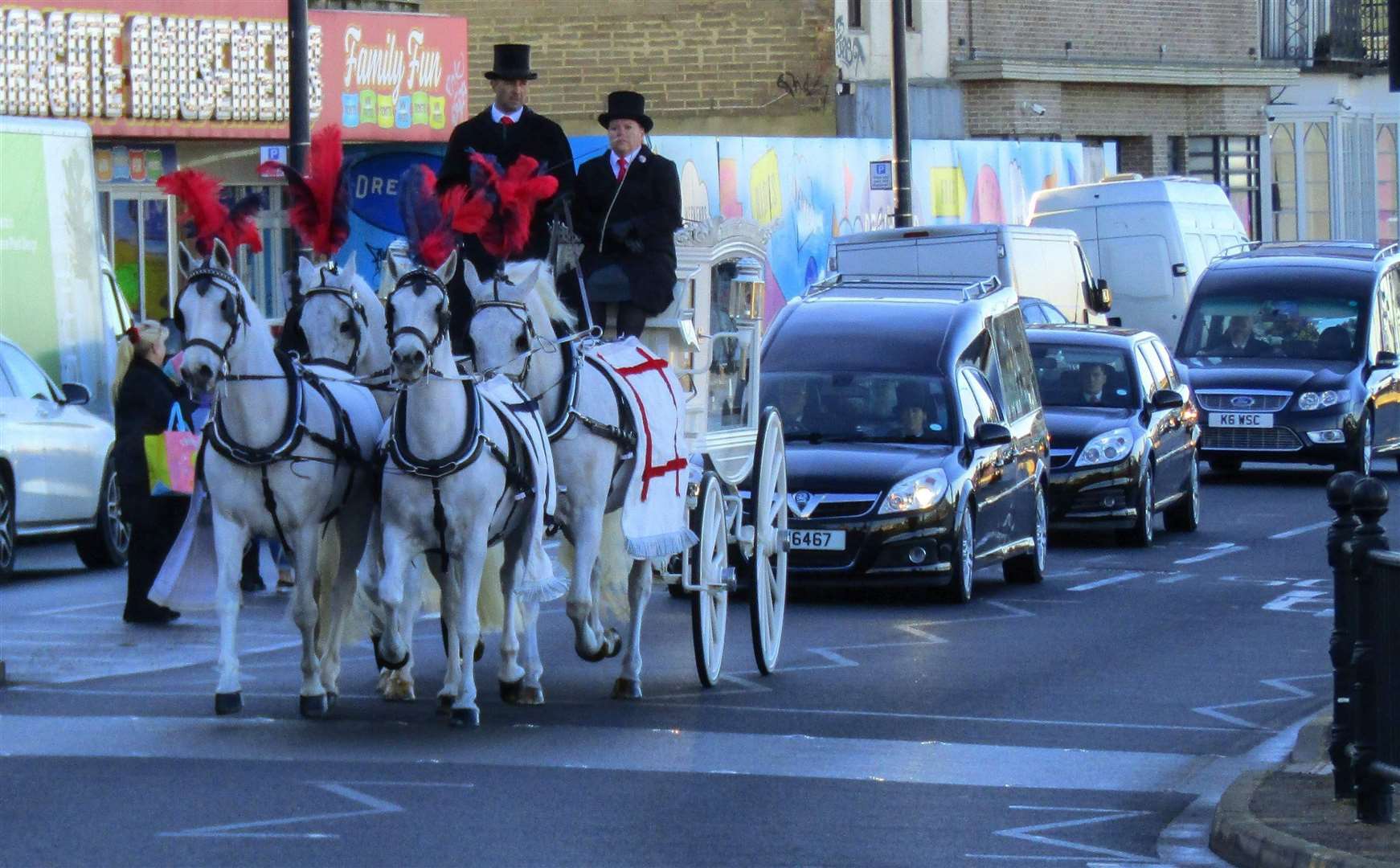 Archie Squire's funeral procession passing through Margate seafront. Picture: Lauren Parrish