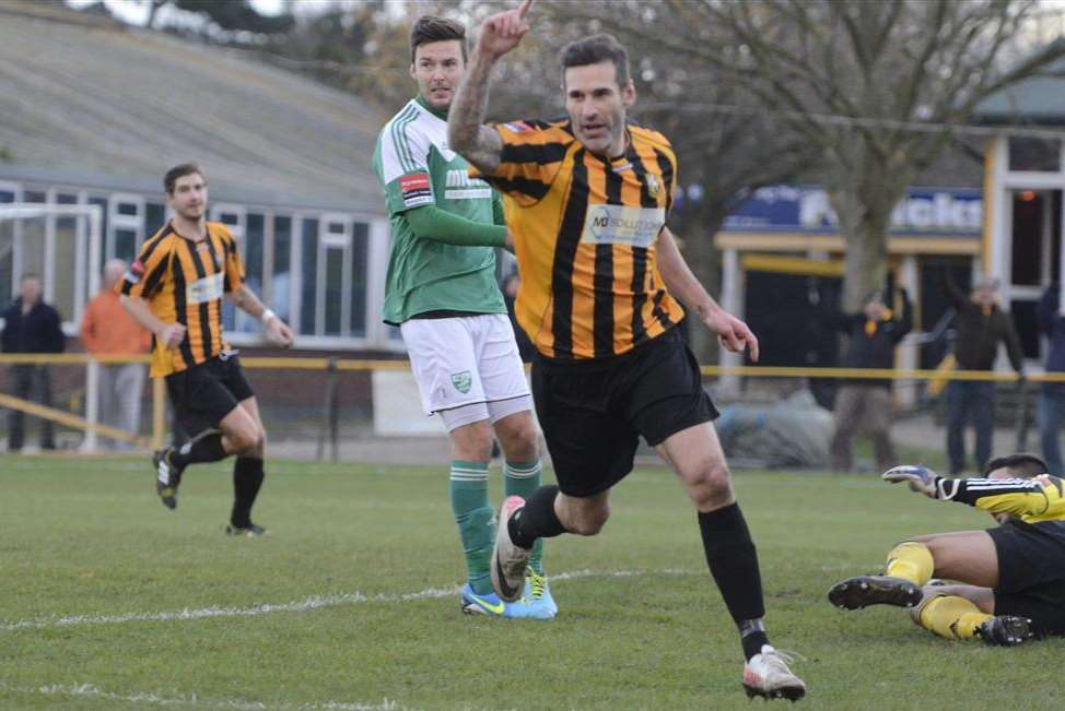 Paul Booth celebrates another goal Picture: Paul Booth