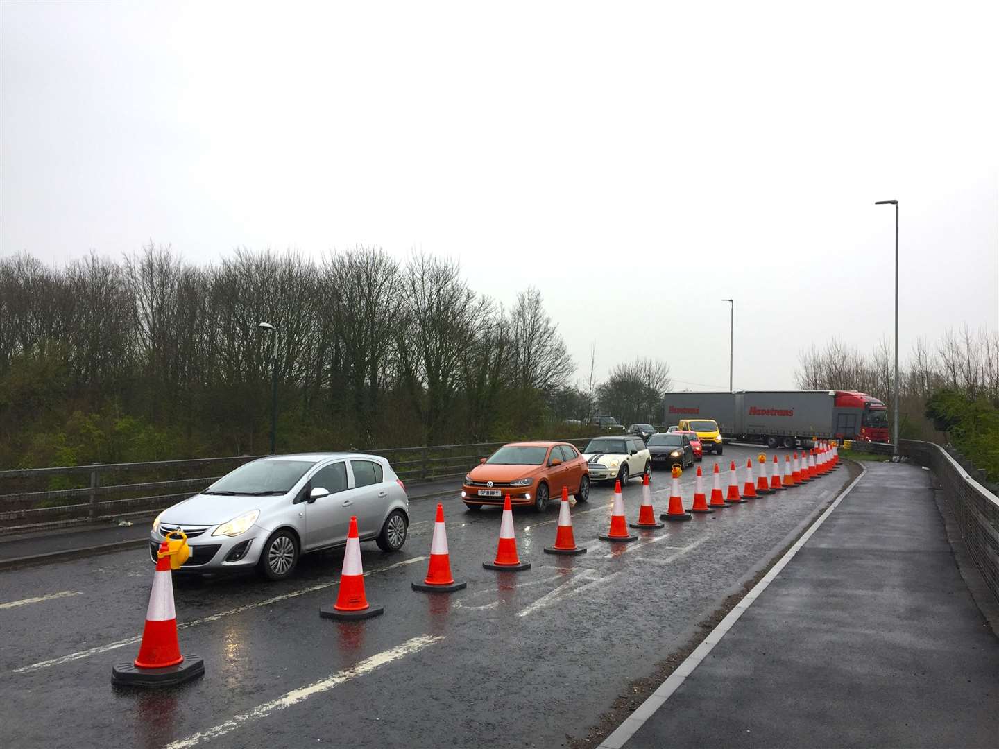 Brenley Corner junction is down to just one lane